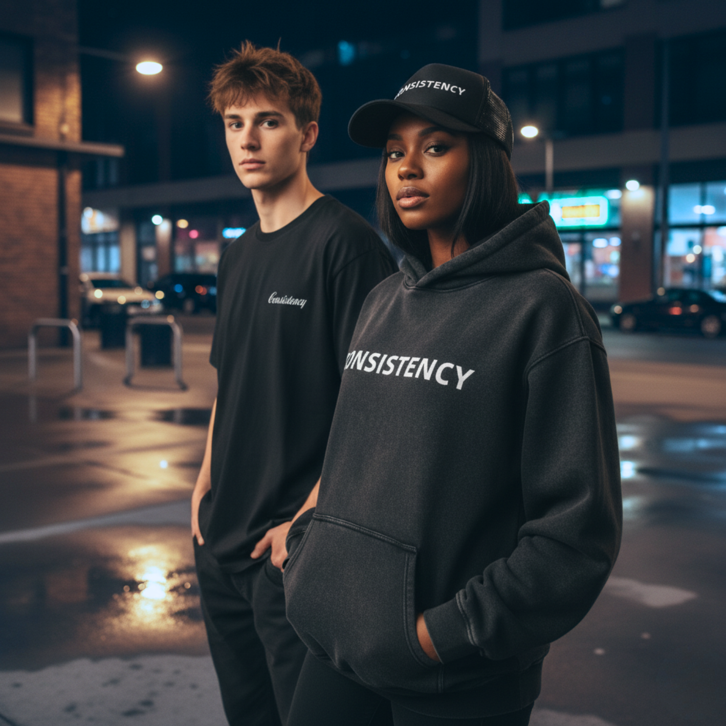 Black Hat, Consistency Workout Hoodie, Oversize Vintage Consistency Tee